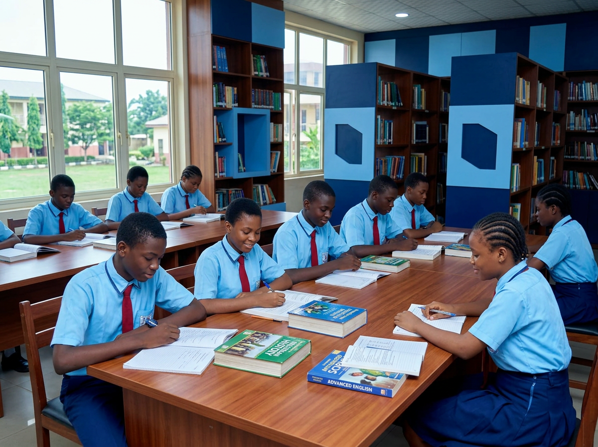 Vonschools students studying in the library